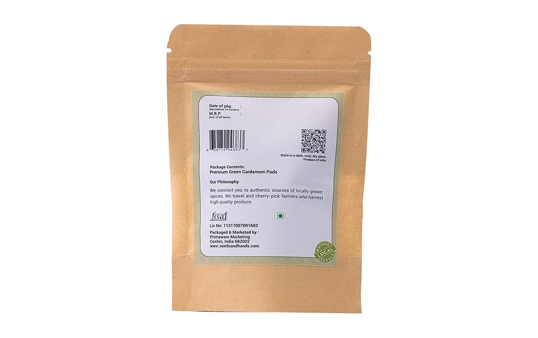 Seeds And Hands Cardamom    Pack  40 grams